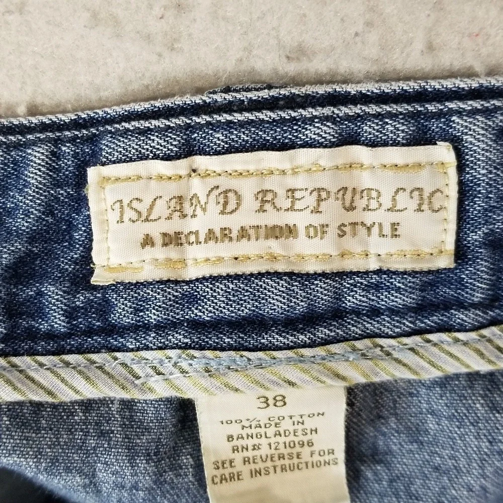 Island Republic cargo hiking shorts men's 38x9 Comfort waist blue denim outdoor‎